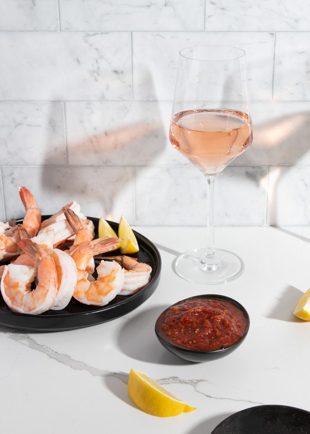 Morgan Ione Photography, NYC + Chicago + Boston Food Photographer, Wine Enthusiast Shrimp Cockatil and Rose